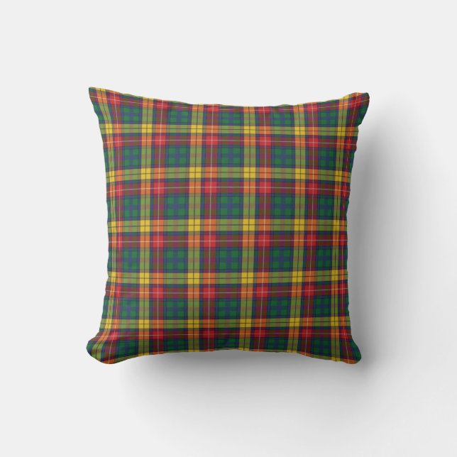 Buchanan Clan Plaid Tartan Pattern  Cushion (Front)