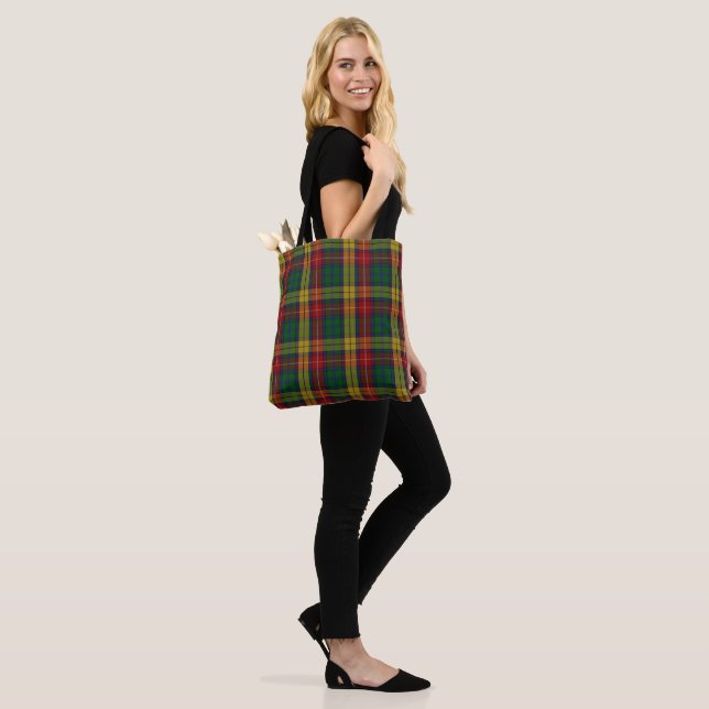 Buchanan Clan Tartan Plaid Pattern Tote Bag (On Model)