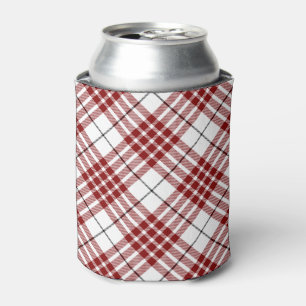 Buchanan clan tartan red white plaid can cooler
