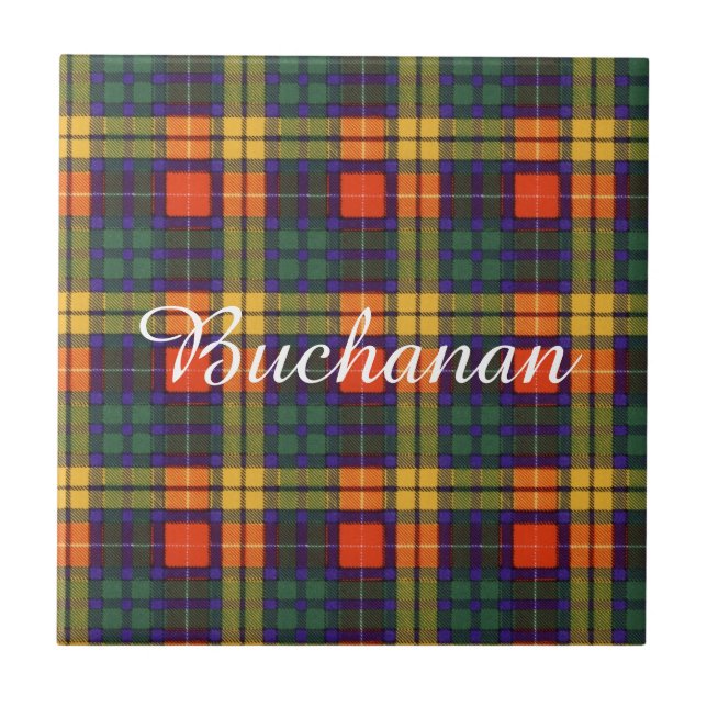 Buchanan Family clan Plaid Scottish kilt tartan Tile (Front)