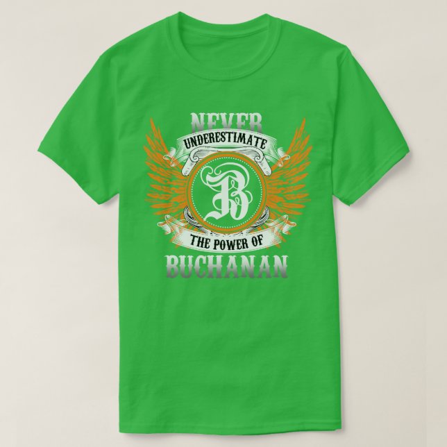 Buchanan Name Shirt Never Underestimate The Power  (Design Front)