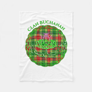 Buchanan Scottish Tartan Celtic Thistle Fleece Blanket