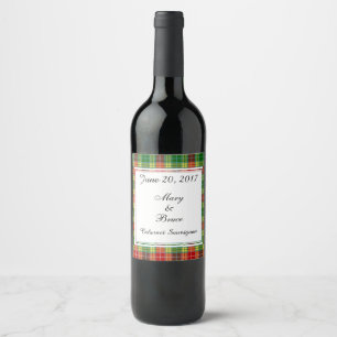 Buchanan Scottish Wedding Wine Label