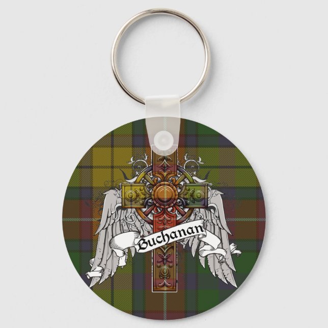 Buchanan Tartan Cross Key Ring (Front)