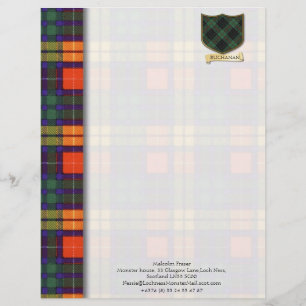 Buchanan tartan design paper custom letterhead