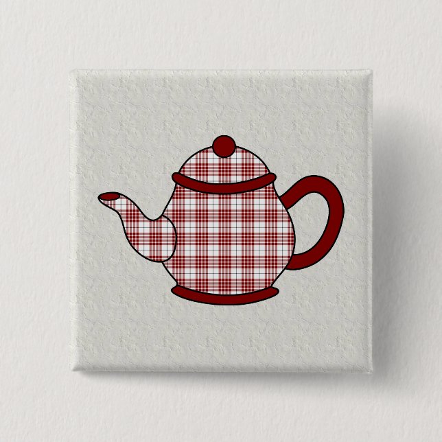Buchanan Tartan Plaid Teapot 15 Cm Square Badge (Front)