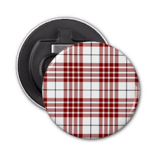 Buchanan tartan red white plaid bottle opener