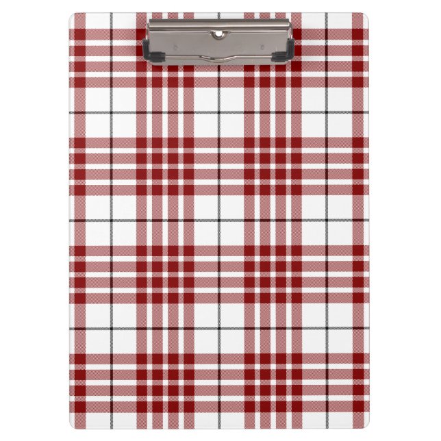 Buchanan tartan red white plaid clipboard (Front)