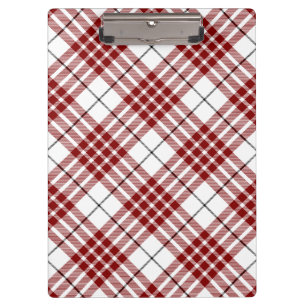 Buchanan tartan red white plaid clipboard