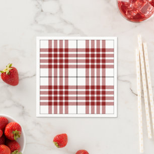 Buchanan tartan red white plaid napkin