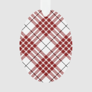 Buchanan tartan red white plaid ornament