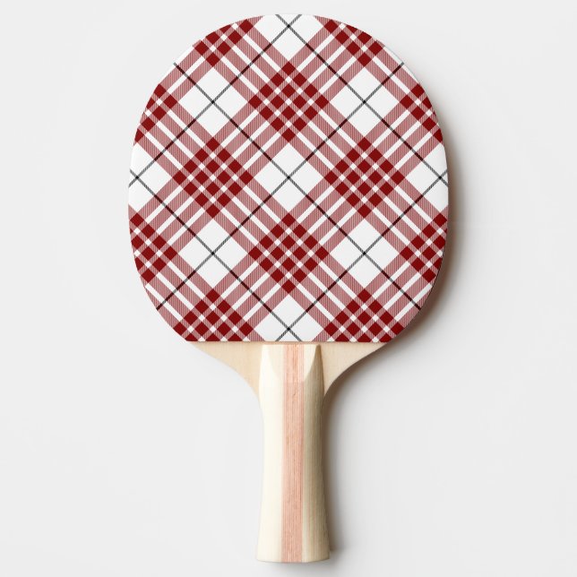Buchanan tartan red white plaid ping pong paddle (Front)