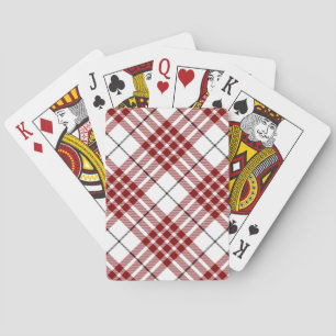 Buchanan tartan red white plaid playing cards