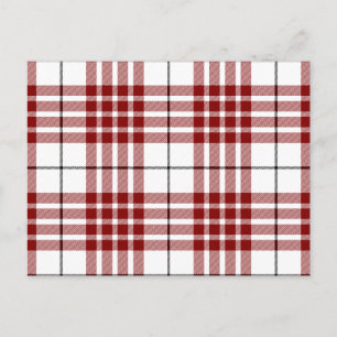 Buchanan tartan red white plaid postcard