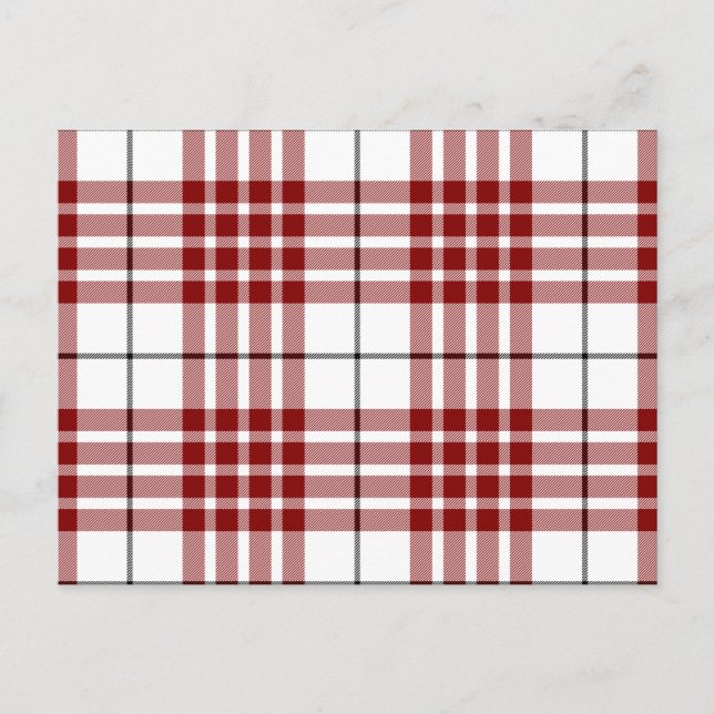 Buchanan tartan red white plaid postcard (Front)