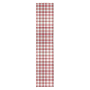 Buchanan tartan red white plaid short table runner