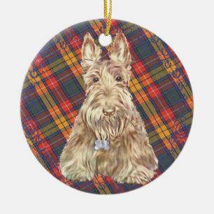 Buchanan Tartan Scottie Ceramic Tree Decoration