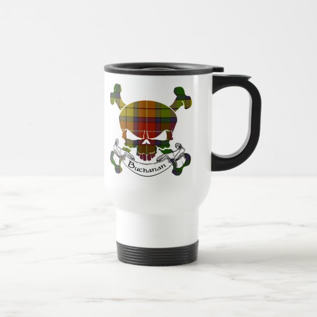 Buchanan Tartan Skull Mug (Right)