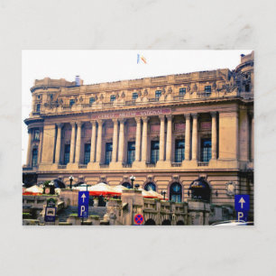 Bucharest building postcard