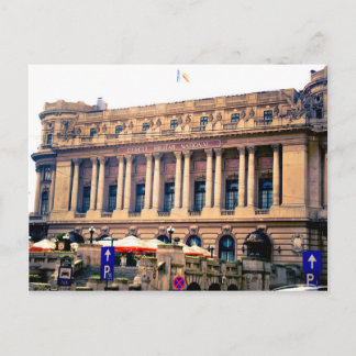 Bucharest building postcard