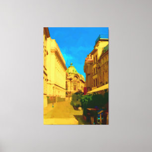 Bucharest City Digital Painting Canvas Print