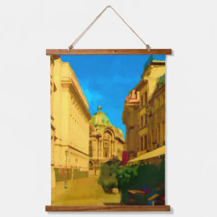 Bucharest City Digital Painting Hanging Tapestry