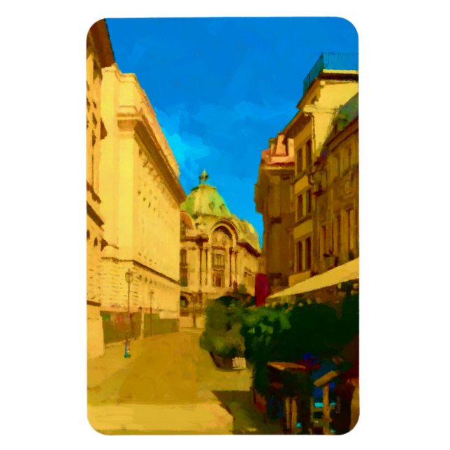 Bucharest Pallace Digital Painting Art Print Magnet (Vertical)
