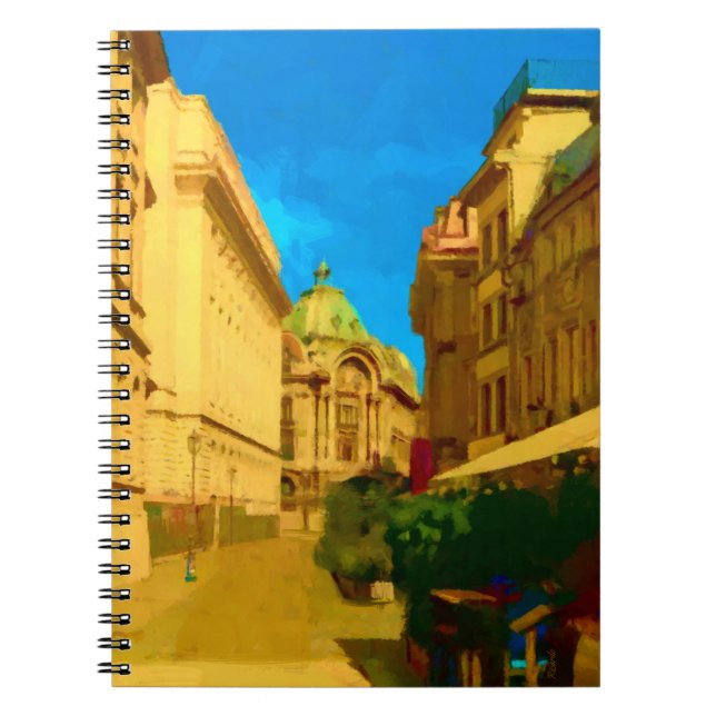 Bucharest Pallace Digital Painting Art Print Notebook (Front)