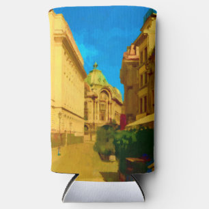 Bucharest Pallace Digital Painting Art Print Seltzer Can Cooler