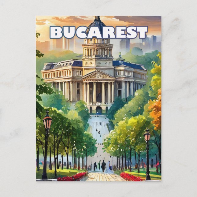 Bucharest reveals its charm postcard (Front)
