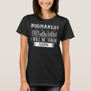 Bucharest Romania City Skyline Map Travel T-Shirt