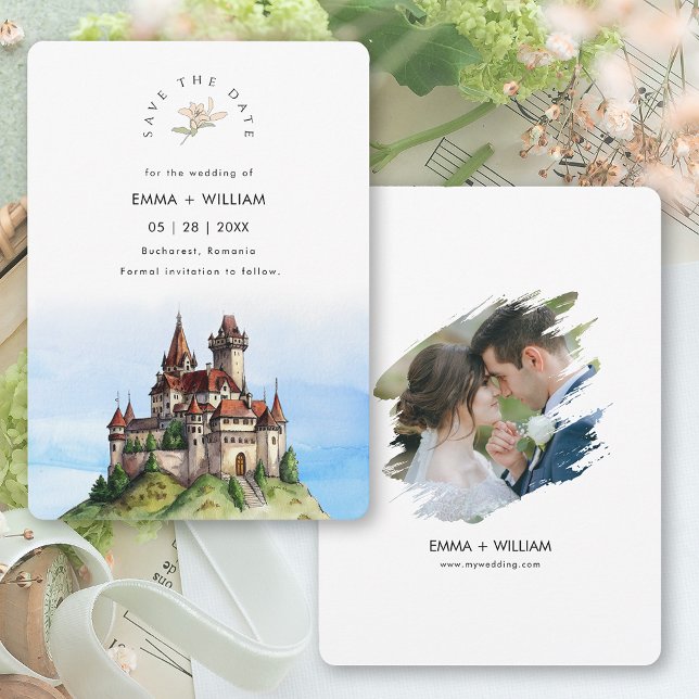 Bucharest Romania Destination Wedding Save The Date (Bucharest Romania Destination Wedding Save The Date Card)