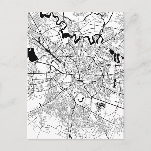 Bucharest Romania Map Postcard (Front)