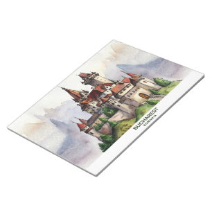 Bucharest Romania Old Town Watercolor Art Notepad