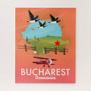 Bucharest Romania vacation map Jigsaw Puzzle