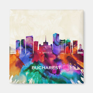 Bucharest Skyline Magnet