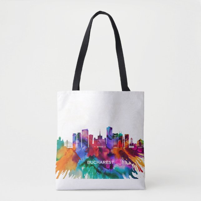 Bucharest Skyline Tote Bag (Front)