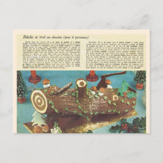 Buche de Noel, Christmas log Holiday Postcard