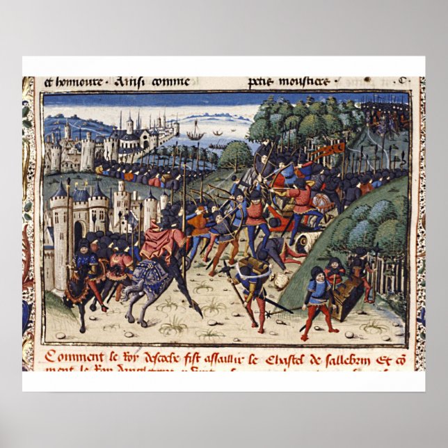 Buchmalerei Mittelalter Kreuzzug Poster (Front)
