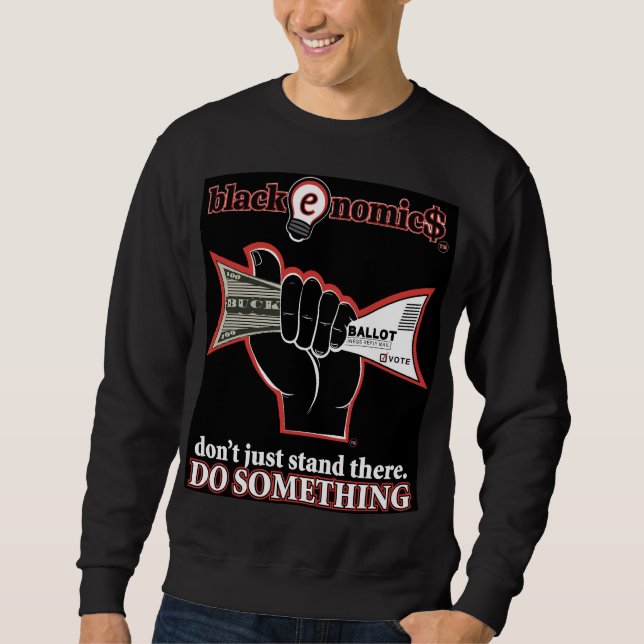"Buck and Ballot" Black Sweatshirt for Men (Front)