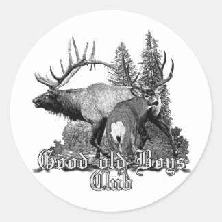 Buck and bull wildlife classic round sticker