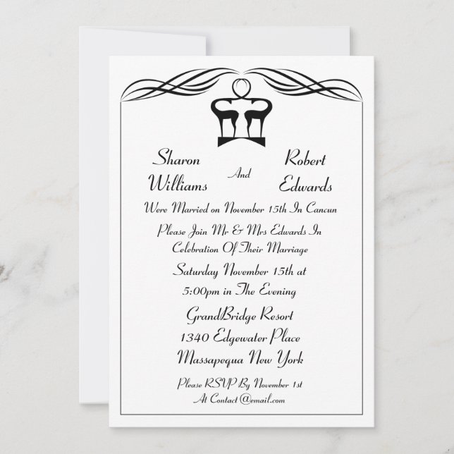 Buck And Doe Post Wedding Invitation (Front)