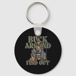 Buck Around And Find Out Trump Camo Hunting Key Ring