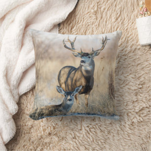 Buck Couple Mule Deer Cushion