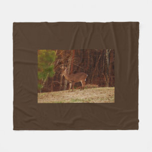 Buck Deer by the trees Fleece Blanket