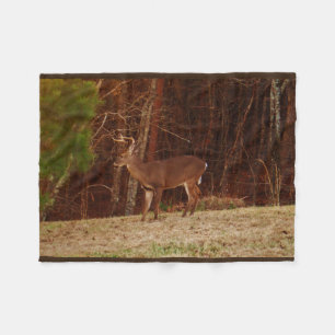 Buck Deer by the trees Fleece Blanket