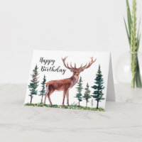 Buck Deer Happy Birthday Personalised