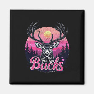 Buck Deer Hunting Hunter Girl Vintage Hunt Magnet
