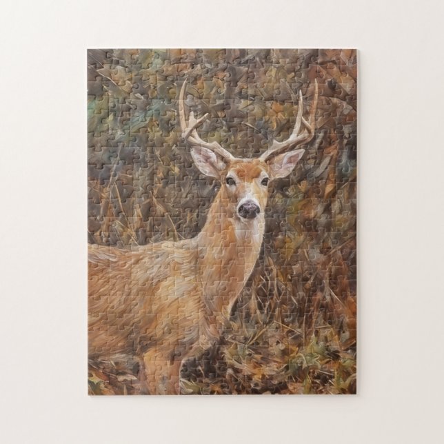 Buck Deer with Antlers Art Puzzle (Vertical)