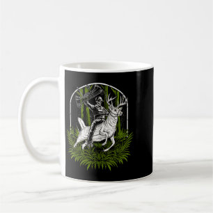 Buck Denim Skeleton Hunter Riding Buck Deer Bow Coffee Mug